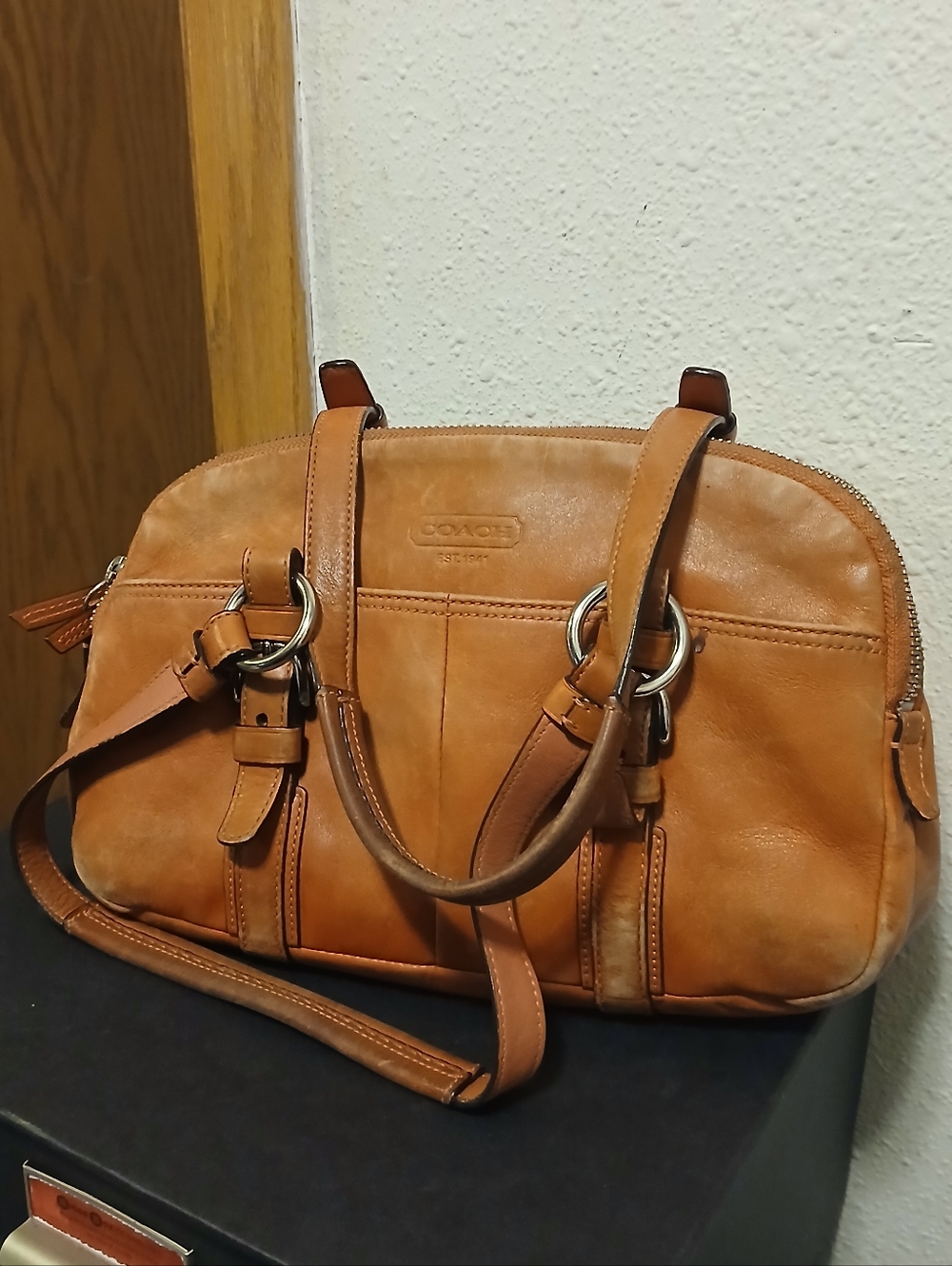 Authentic COACH Madison Sabrina Leather Satchel Handbag Tan J0893-12095 - Picture 7 of 7
